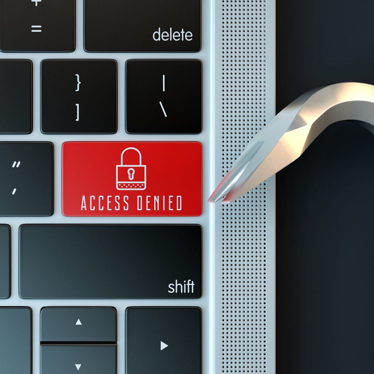 Cyber crime concept Computer keyboard Cyber attack