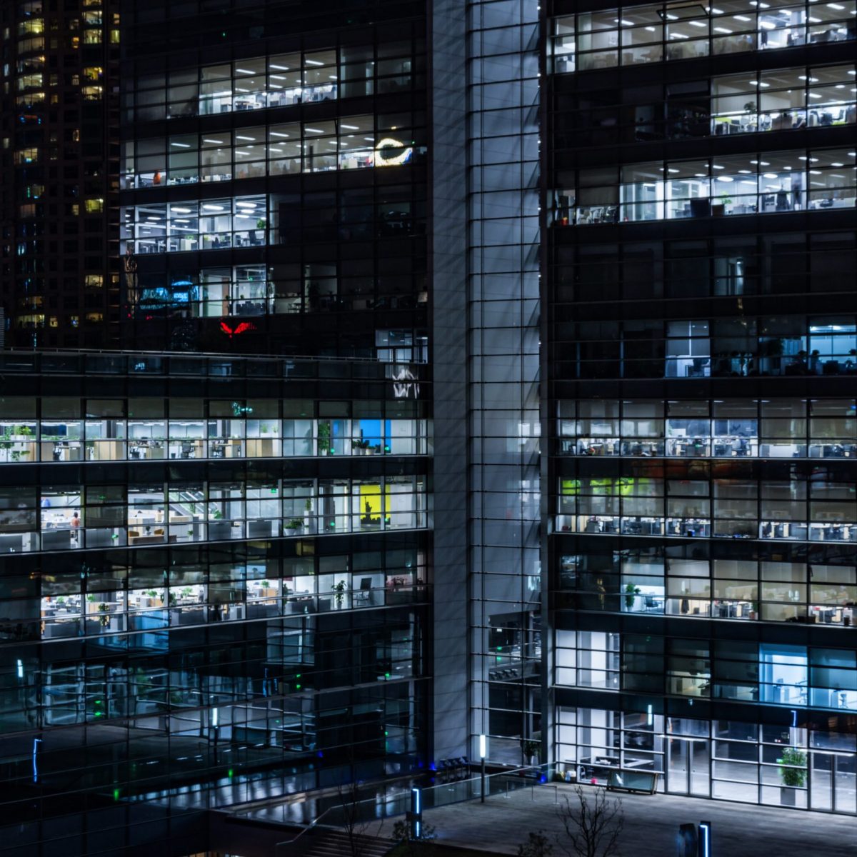 modern office building at night